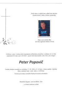 Peter Popovič, 8.9.2026 Peter Popovič, 8.9.2026